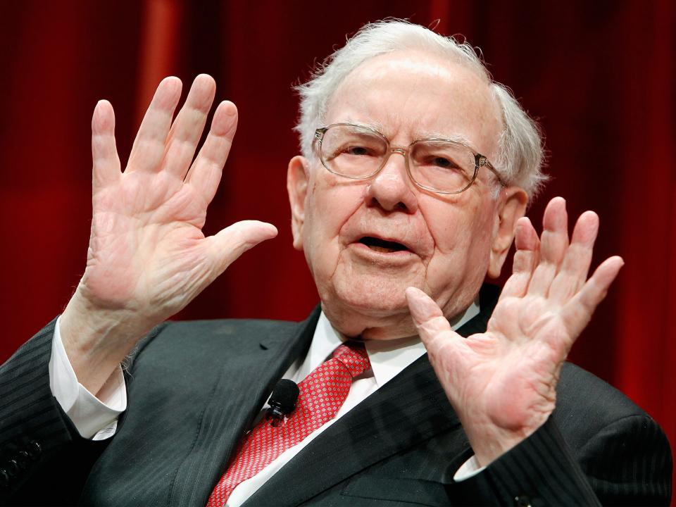 Warren Buffett speaks onstage