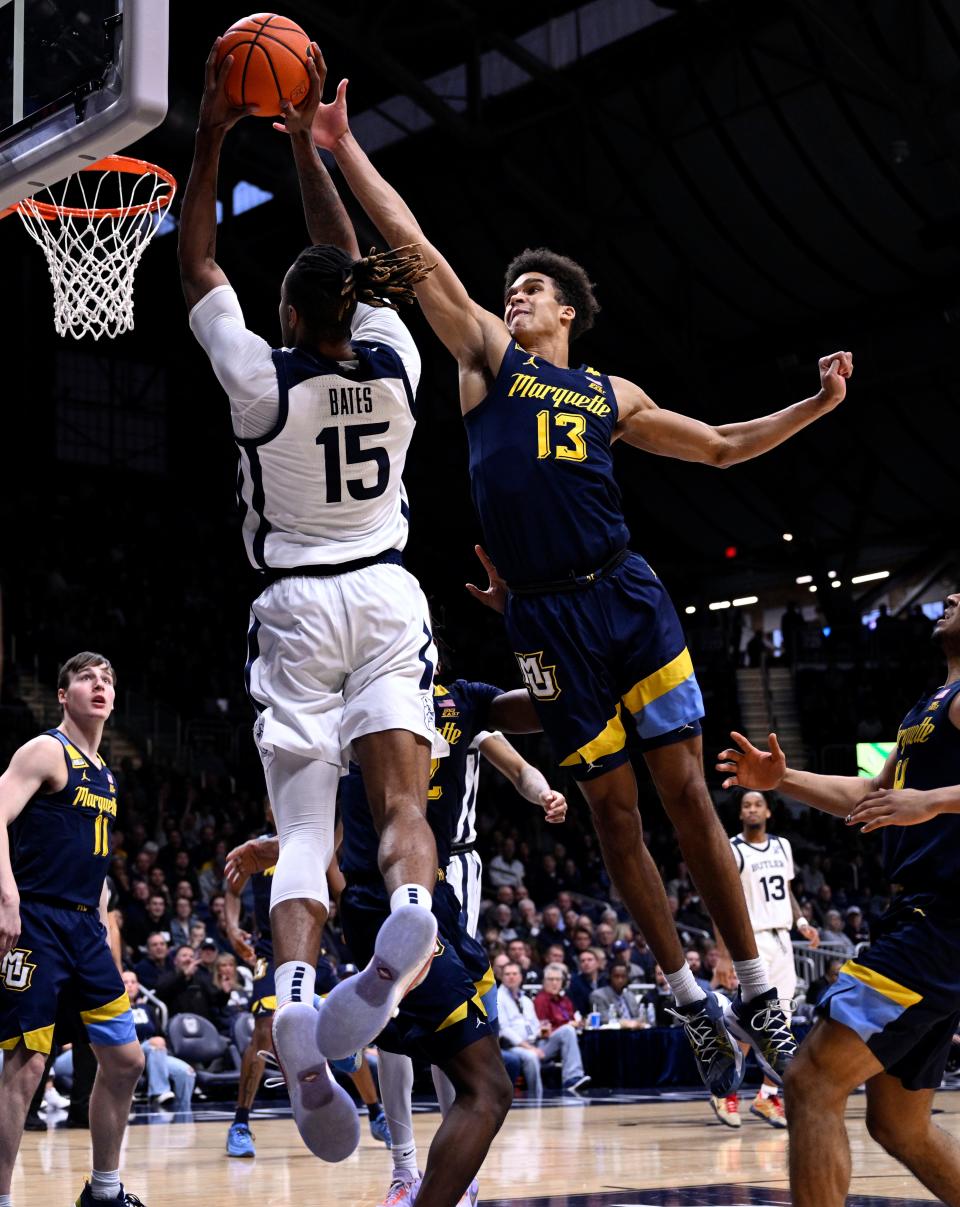 The Musketeers had trouble handling Butler center Manny Bates in the teams' first meeting this season. The 6-foot-11 center is averaging 11.8 points per game.