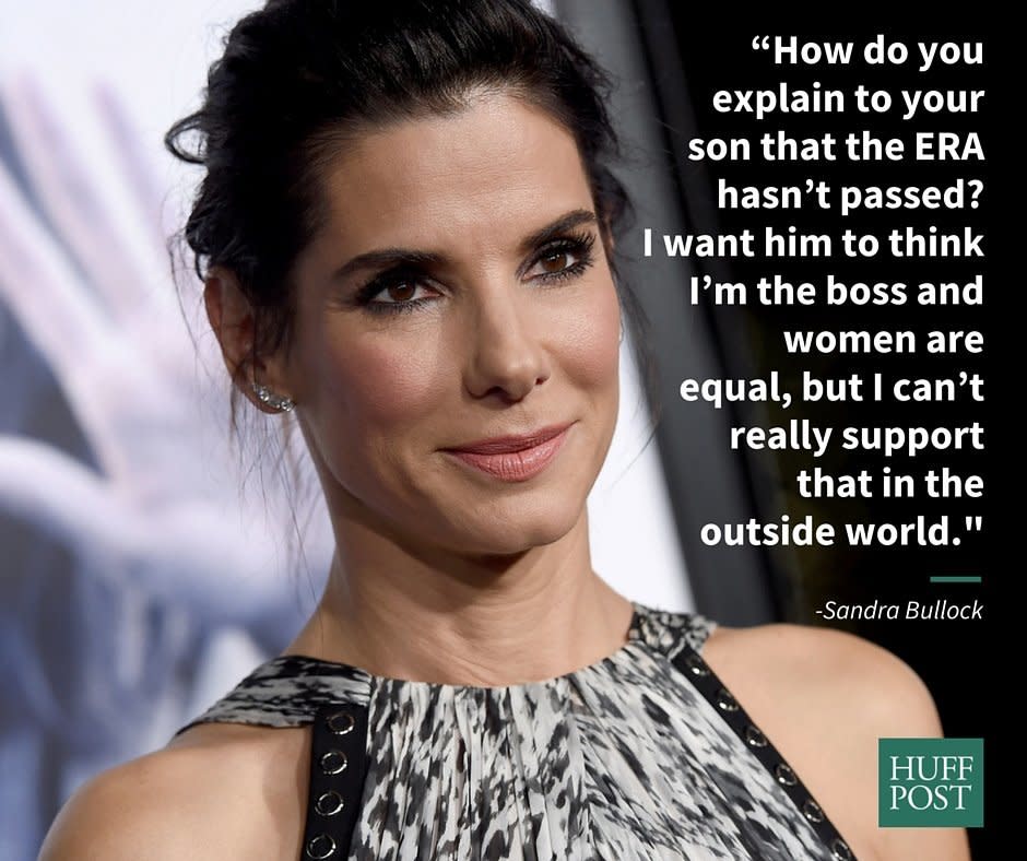 In a 2015 interview with <a href="http://variety.com/2015/film/news/hollywood-gender-pay-gap-inequality-1201636553/" target="_blank">Variety</a>, Sandra Bullock discussed&nbsp;why we&nbsp;need more than equal pay to truly level the playing field for women in Hollywood.&nbsp;&ldquo;It&rsquo;s a bigger issue than money,&rdquo; she said. &ldquo;I know we&rsquo;re focused on the money part right now. That&rsquo;s just a byproduct.&rdquo;<br /><br />&ldquo;Once we start shifting how we perceive women and stop thinking about them as &lsquo;less than,&rsquo; the pay disparity will take care of itself," Bullock said.&nbsp;<br /><br /><i>Head <a href="http://www.huffingtonpost.com/entry/sandra-bullock-wants-more-than-just-equal-pay-for-women_us_56434cf4e4b08cda3486ca67">here</a> to read the rest of the interview.&nbsp;</i>