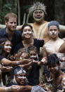 Britain's Prince Harry poses for a photograph after the unveiling of the Queens Commonwealth Canopy at Pile Valley, K'gari during a visit to Fraser Island, Australia, Monday, Oct. 22, 2018. Prince Harry and his wife Meghan are on day seven of their 16-day tour of Australia and the South Pacific. (AP Photo/Kirsty Wigglesworth)