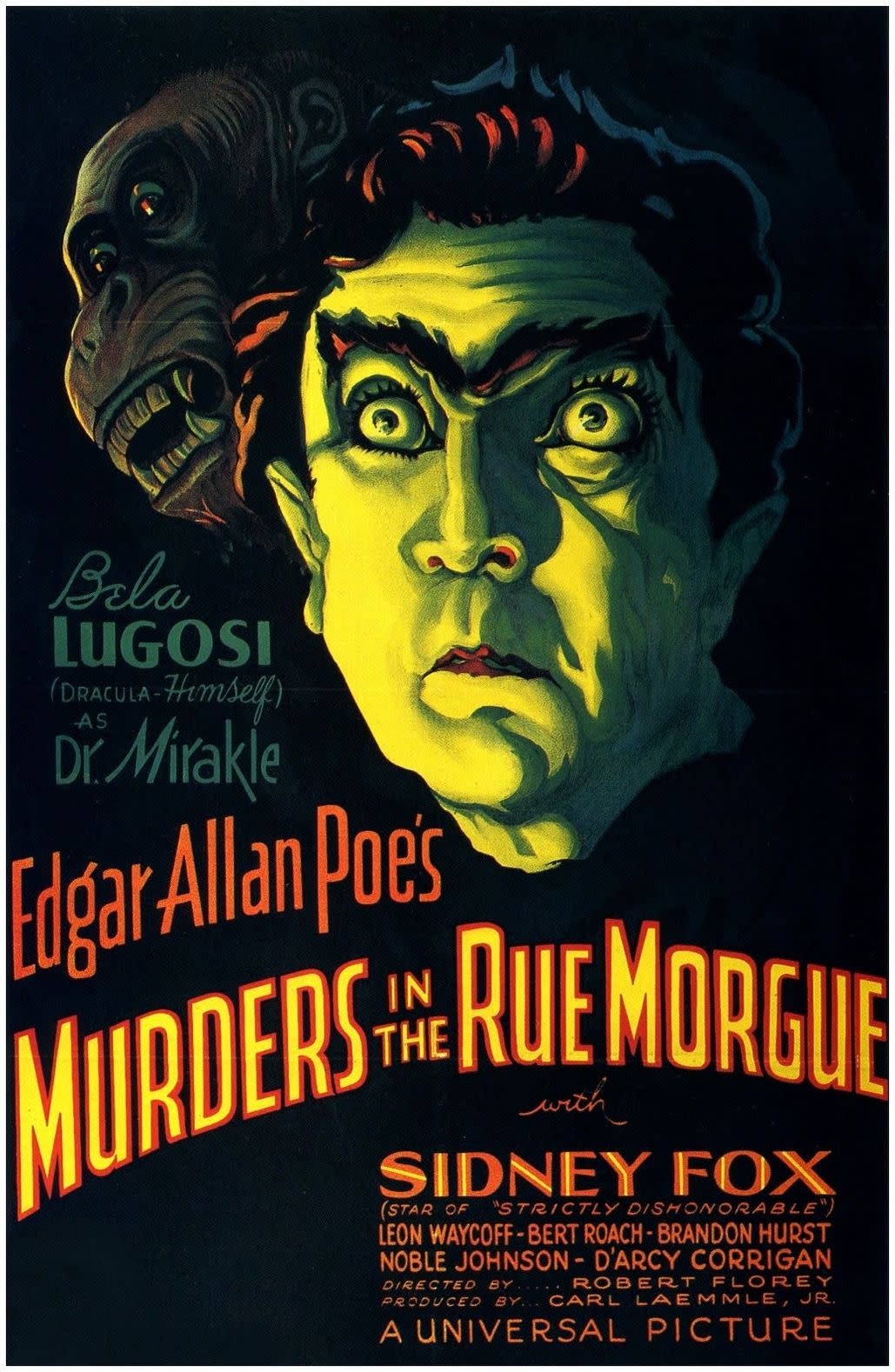 Promotional poster for Murders in the Rue Morgue