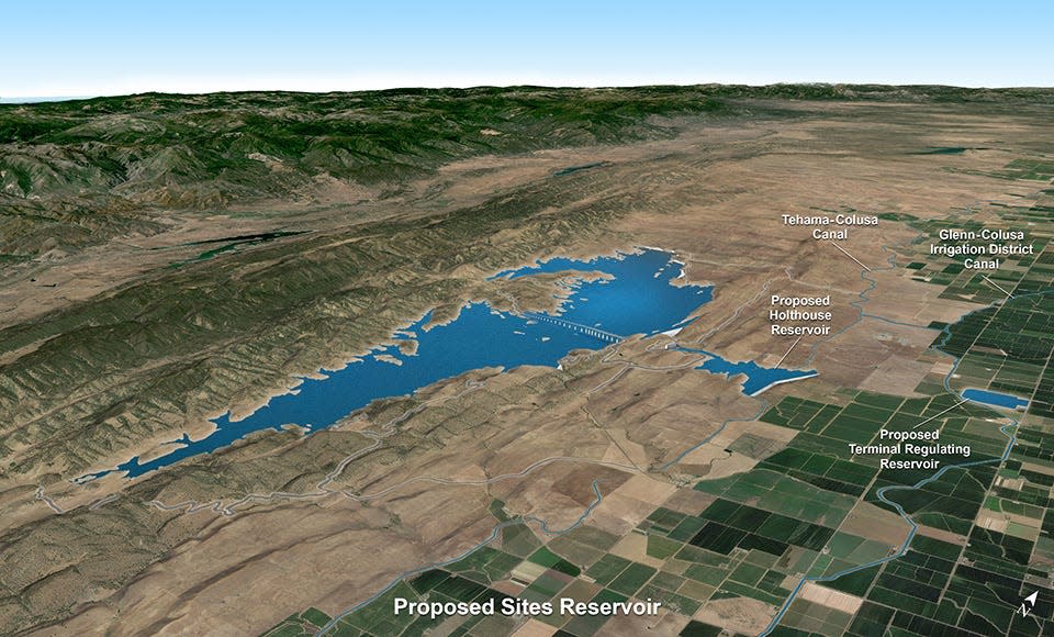 Sites Reservoir, if it is built would be located west of the Sacramento River in Colusa County.