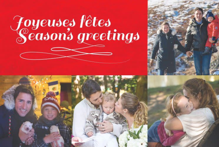 The front of Prime Minister Justin Trudeau's 2015 holiday card. Photo from The Canadian Press.