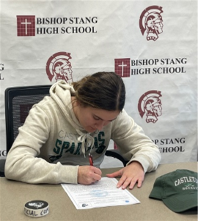 Bishop Stang's Mikayla Brightman recently signed to play hockey at Castleton University.