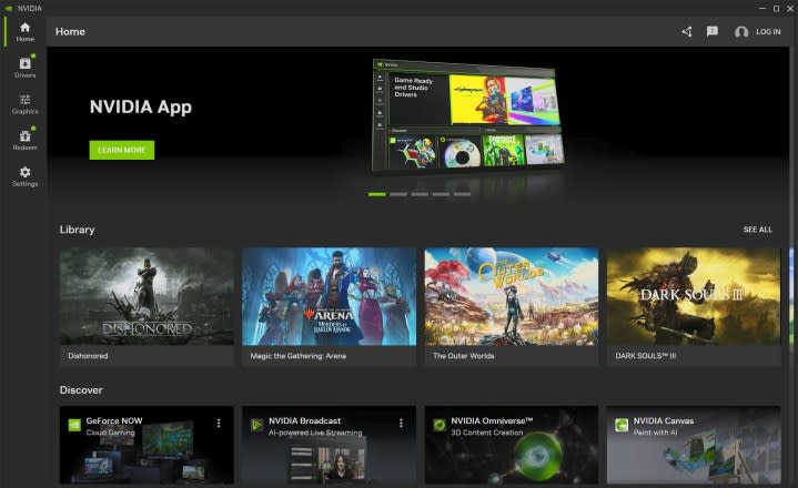 The Nvidia App on Windows.