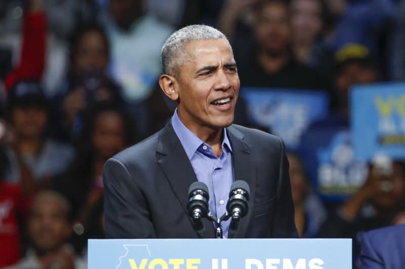 Former President Barack Obama speaks during the campaign rally for Illinois Democrats in Chicago on November 4, 2018. Obama turns 62 on August 4. File Photo by Kamil Krzaczynski/UPI