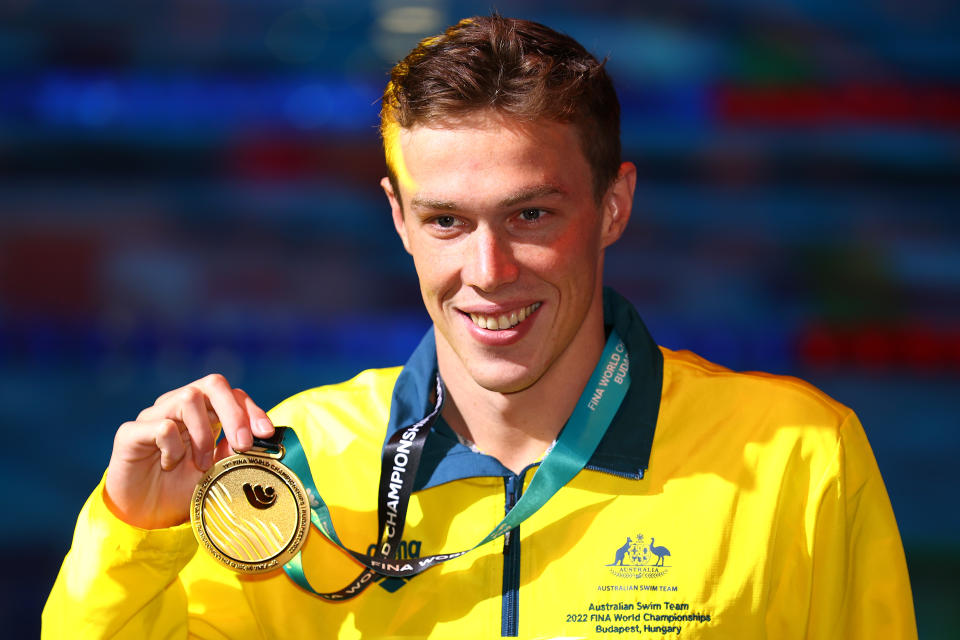 Seen here, Australia's Zac Stubblety-Cook posing with his 200m breaststroke gold medal at the swimming world championships in Budapest.