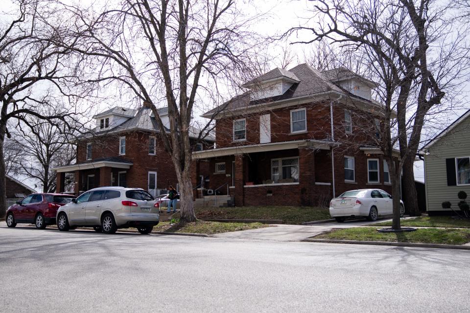 The home where a male subject was shot and killed by a Fort Dodge police officer is shown on Sunday, March 17, 2024. Officers responded to a distress call at the home Saturday. The individual, armed with two knives, was shot after he ran at officers, police said.