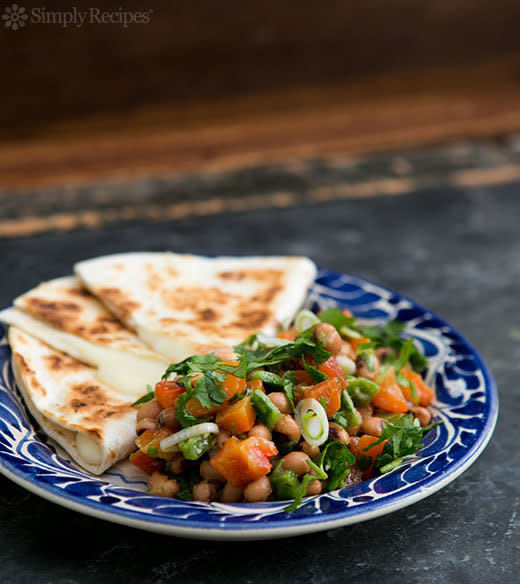 <strong>Get the <a href="http://www.simplyrecipes.com/recipes/black_eyed_pea_salsa_with_cheese_quesadillas/" target="_blank">Black Eyed-Pea Salsa With Cheese Quesadillas recipe</a> from Simply Recipes</strong>