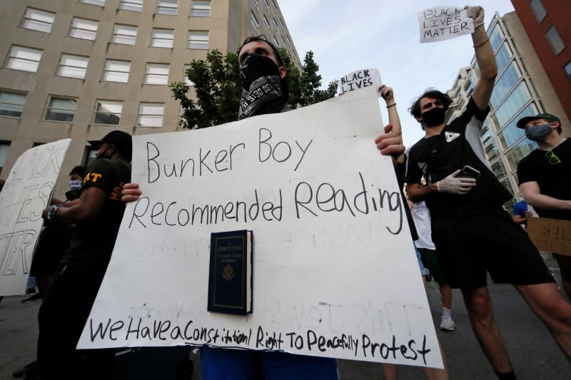 Protest against the death in Minneapolis police custody of George Floyd, in Washington