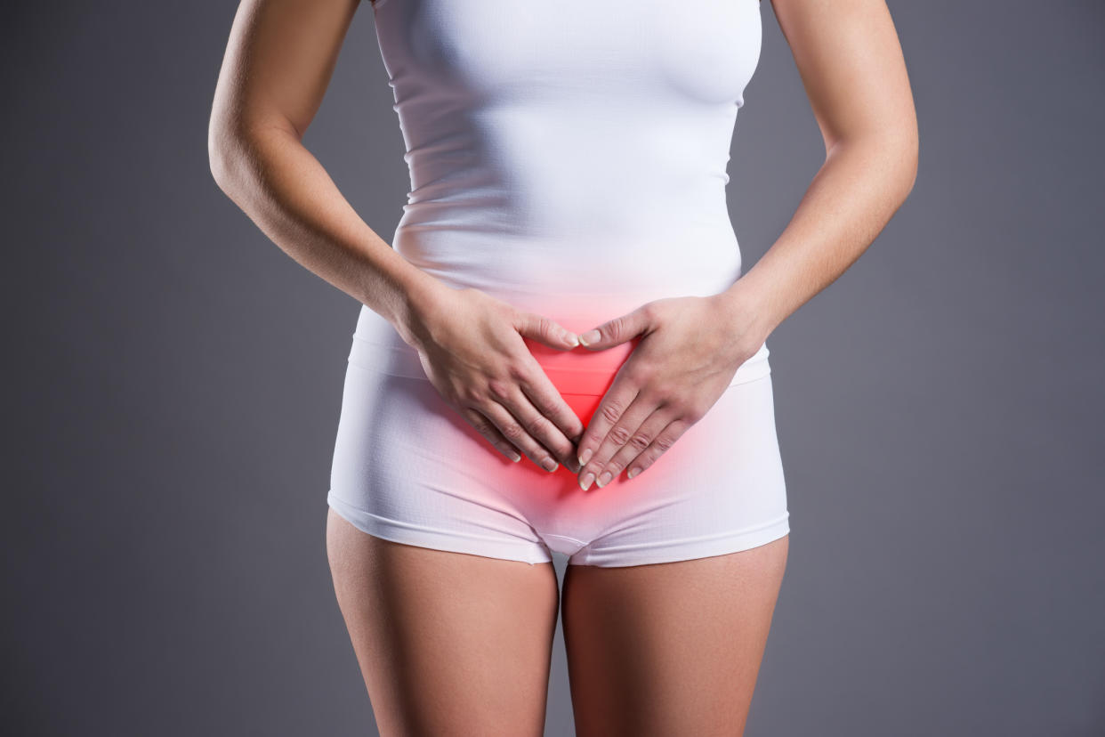 Pictured: Woman with endometriosis pain. Image: Getty