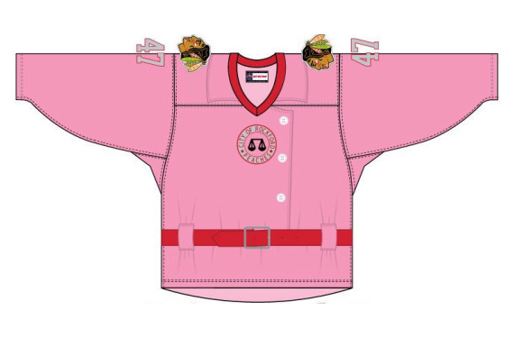 The Rockford IceHogs will honor the 75th anniversary of the Rockford Peaches with these special jerseys. (SportsLogos.net)