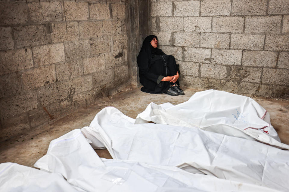 A Palestinian mourns relatives killed in Israeli bombardment (AFP - Getty Images)