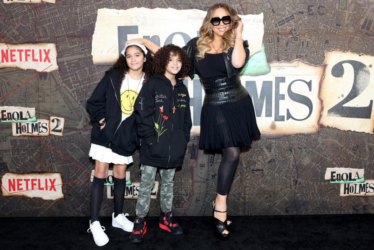 NEW YORK, NEW YORK - OCTOBER 27: Mariah Carey and family attend the Netflix Enola Holmes 2 Premiere on October 27, 2022 in New York City. (Photo by Monica Schipper/Getty Images for Netflix)
