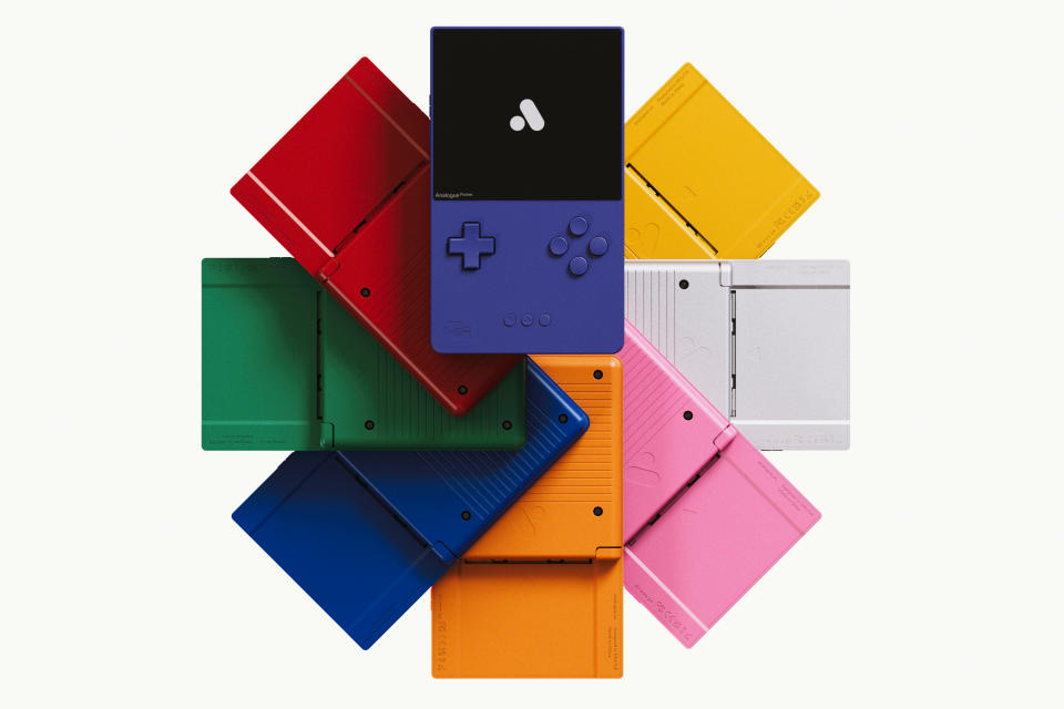 <p>Analogue Pocket Classic Limited Edition in blue, green, indigo, spice orange, pink, red, silver and yellow.</p>
