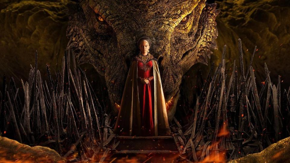 Milly Alcott as Princess Rhaenyra Targaryen in House of the Dragon.