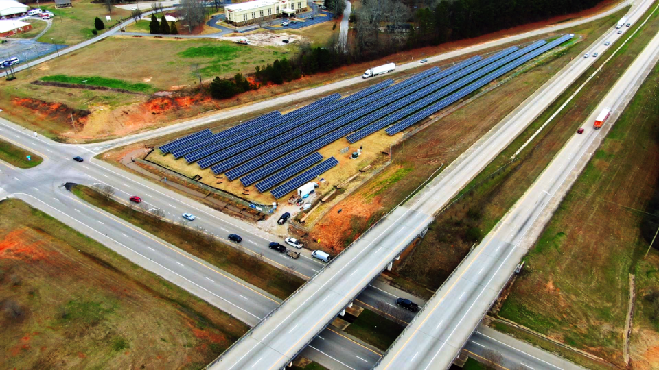 This right-of-way solar array is located along I-85 near exit 14 in LaGrange, Georgia. Courtesy of The Ray