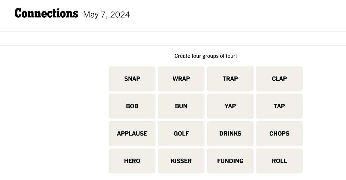 <em>Today's NYT Connections puzzle for Tuesday, May 7</em><em>, 2024</em><p>New York Times</p>