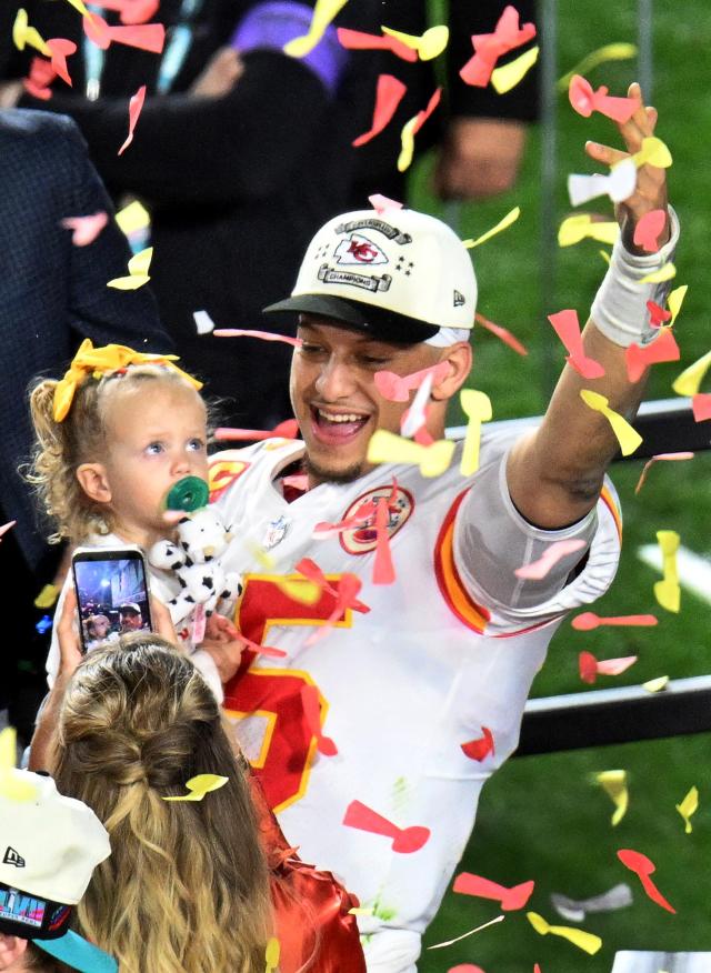 Patrick Mahomes Smiles with Daughter Sterling at Kansas City