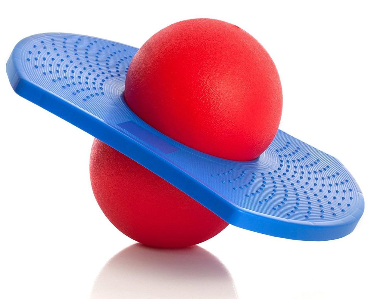 Blue and red Pogo Ball