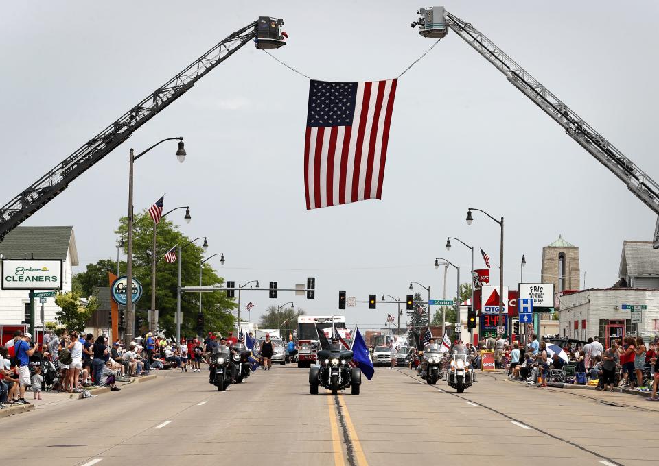 The 72nd Appleton Flag Day Parade begins on Saturday, June 10, 2023, in Appleton, Wis.