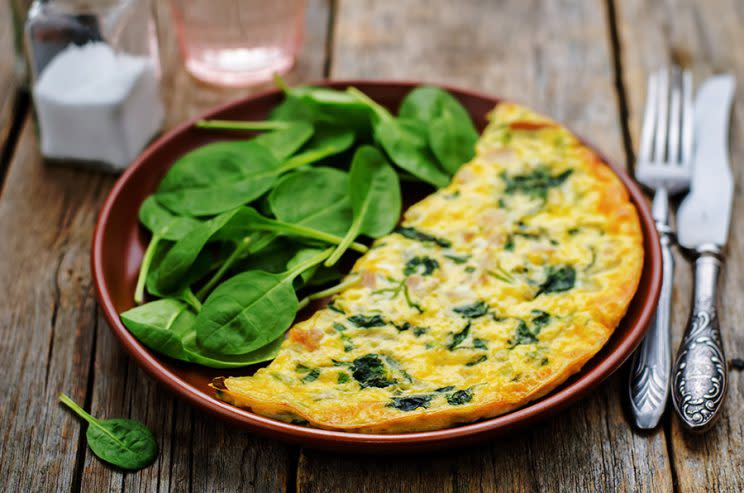 frittata, eggs, spinach