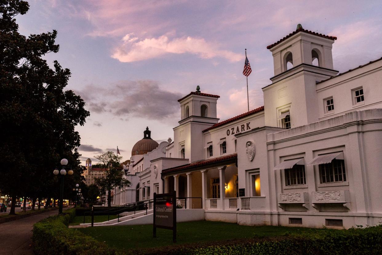 The historic Ozark Bathhouse now serves at Hot Springs National Park's cultural center.