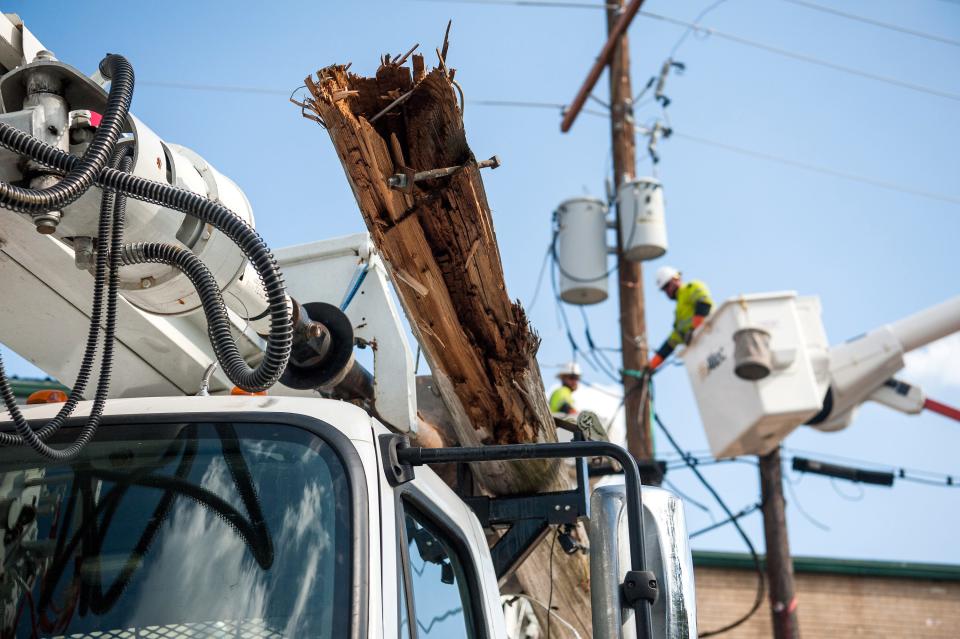 Nearly 29,000 workers from 29 states and Canada are in Southwestern Louisiana working to help restore and rebuild the electrical system damaged by Hurricane Laura.