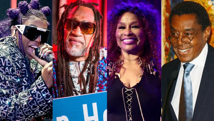 (L-R) Missy Elliott, DJ Kool Herc, Chaka Khan, Don Cornelius