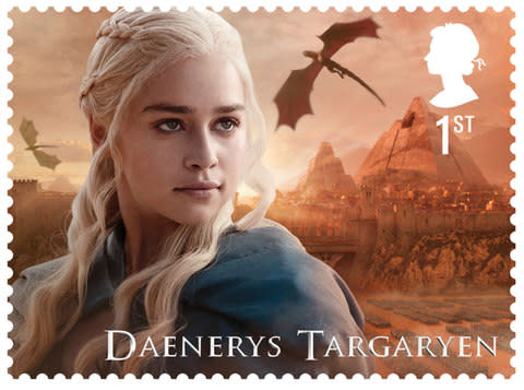 Daenerys Targaryen on a Game Of Thrones stamp 