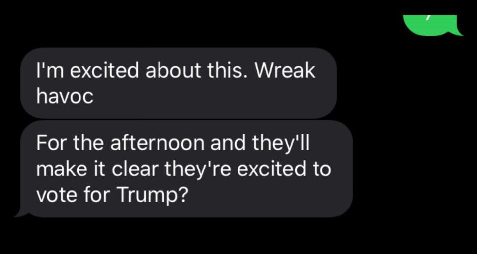 Text messages sent from Andrew Iverson, a 2020 Trump campaign staffer, to former Republican operative Carlton Huffman describe an attempt to disrupt Black get-out-the-vote efforts by the Milwaukee group Souls to the Polls. Iverson is now the executive director of the Republican Party of Wisconsin.