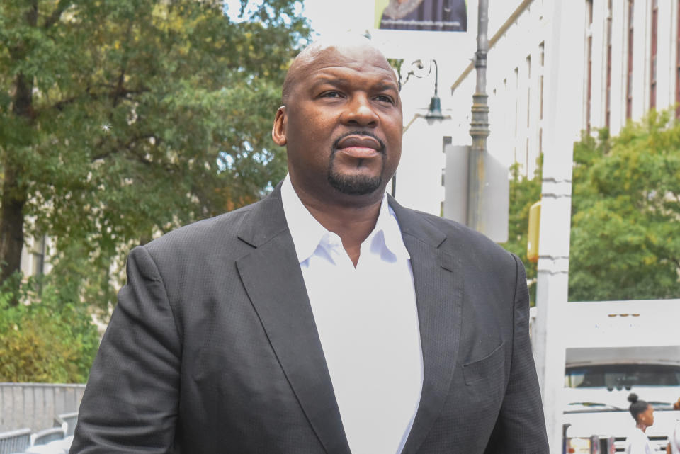 Chuck Person exits the Federal Courthouse in Manhattan on October 10, 2017 in New York City. (Getty)