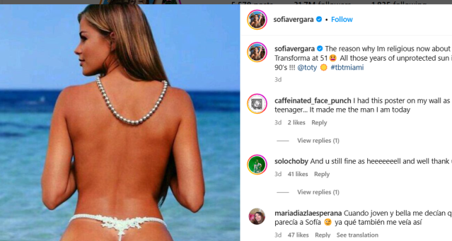 Sofia Vergara, 51, shows off her bare butt in white thong and