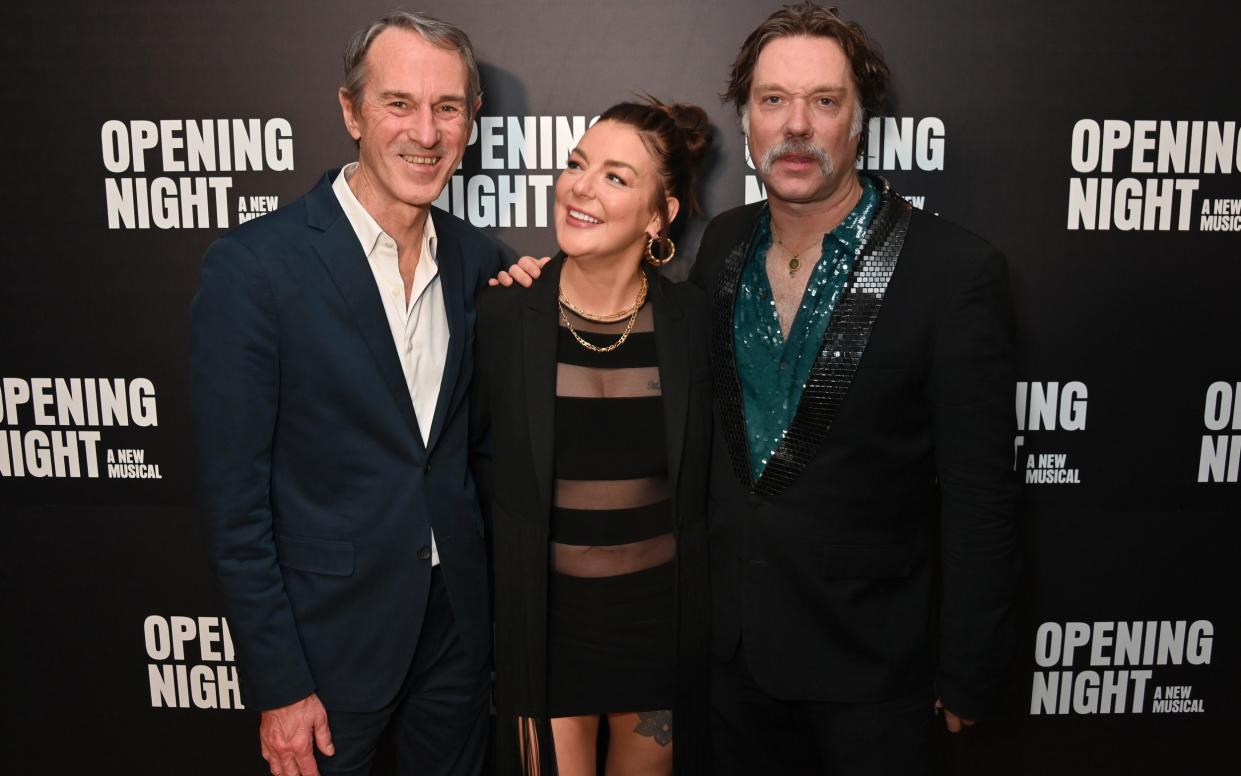 Rufus Wainwright (right) with Ivo van Hove and Sheridan Smith after the press night of Opening Night: the smiles didn't last long