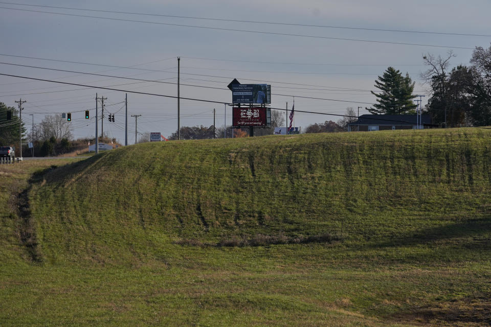 Property that is partially owned by a shell company created by U.S. Rep. James Comer's, R-Ky., family along Edmonton Road is for sale in Tompkinsville, Ky., Monday, Nov. 13, 2023. (AP Photo/George Walker IV)