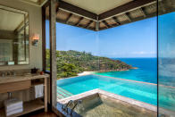 <p><span>Want to wake up to this view? The Seychelles are heaven for beach lovers, and </span><a rel="nofollow noopener" href="http://www.fourseasons.com/seychelles/offers/honeymoon-package-2017/" target="_blank" data-ylk="slk:the Four Seasons Resort;elm:context_link;itc:0;sec:content-canvas" class="link "><span>the Four Seasons Resort</span></a><span> features luxury villas nestled in the hillside, each with a private infinity pool and access to the white sand beyond. From £760 per night. [Photo: Four Seasons Resort]</span> </p>