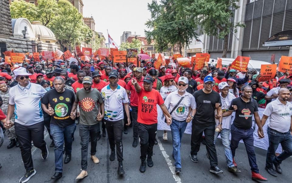 Julius Malema, leader of the Economic Freedom Fighters, attempted to instigate a national shutdown earlier this month - Guillem Sartorio/Bloomberg