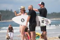 The Jason Bourne star was seen chatting to some locals.