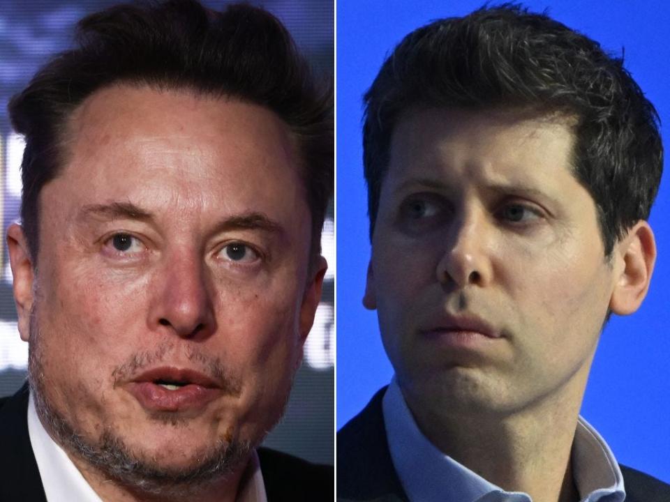 Tesla CEO Elon Musk (left) and OpenAI CEO Sam Altman (right). - Copyright: Beata Zawrzel/NurPhoto via Getty Images; Andrew Caballero-Reynolds/AFP via Getty Images