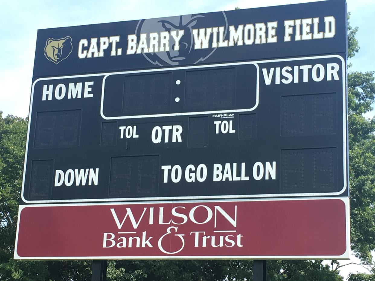 The football field at Mt. Juliet Middle School has been named in honor of NASA astronaut Barry Wilmore.
