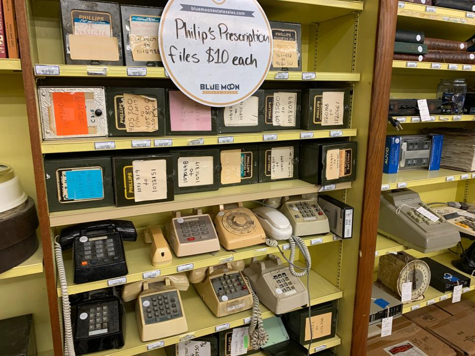 Old phones, calculators, cash registers and prescription boxes will be for sale Friday through Saturday at Nau's Enfield Drug.