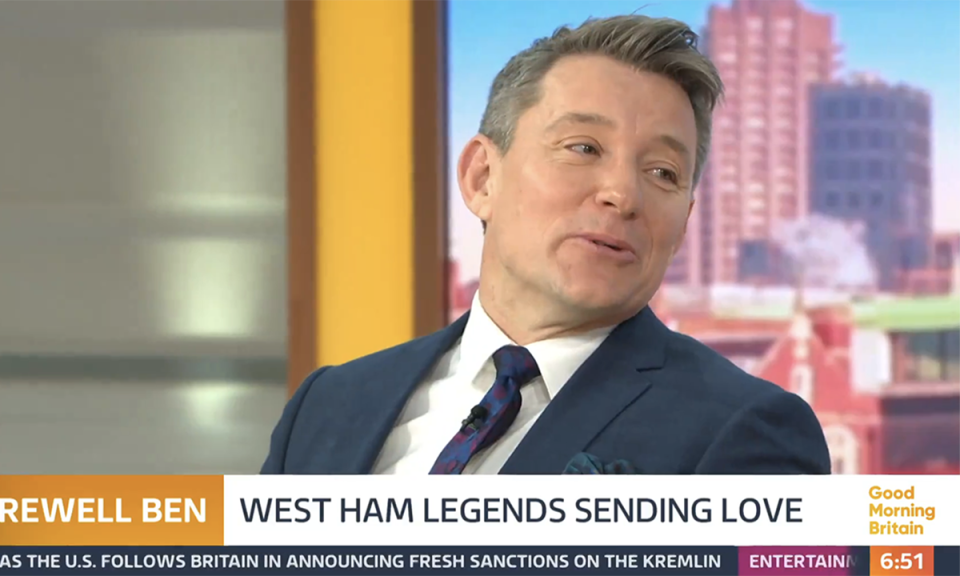 Ben Shephard getting emotional on his last day. (ITV screengrab)