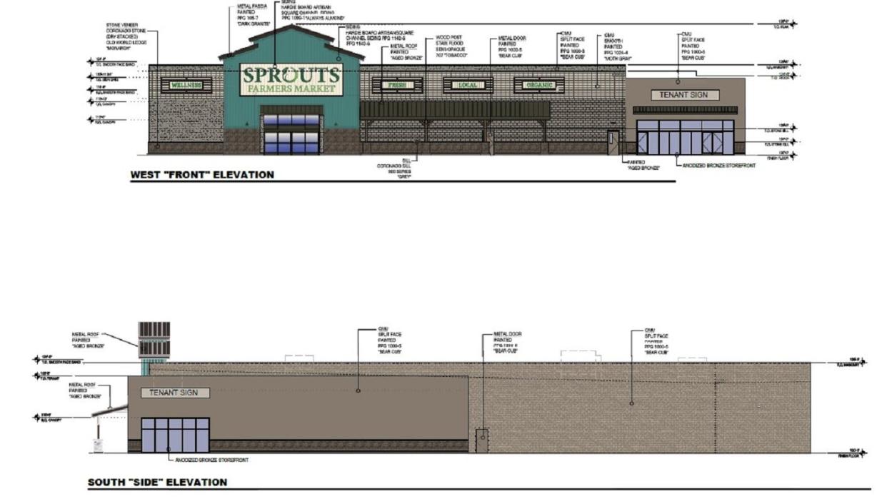 A rendering of a proposed Sprouts supermarket planned for the former Lanes at Sea Girt on Route 35 in Wall.