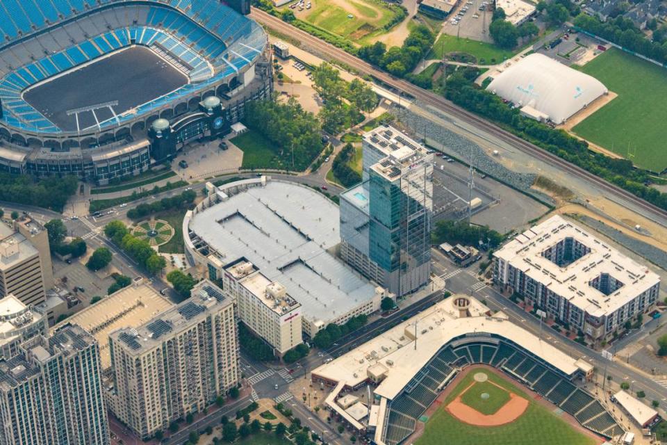 The Mint St. parking deck between Bank of America Stadium and Truist Field will see multiple upgrades, including new ticket dispensers, control gates and signage. Courtesy of Preferred Parking