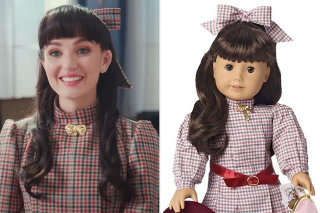 <p>Saturday Night Live/ Youtube; Mattel/Ebay</p> Chloe Fineman in SNL's American Girl doll sketch; American Girl doll