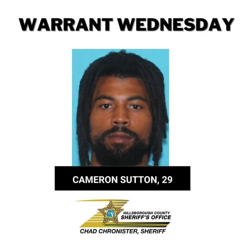 Detroit Lions cornerback Cameron Sutton is accused of felony domestic violence after allegedly strangling a woman on March 7 and can't be found, the Hillsborough County Sheriff's Department announced Wednesday. Photo courtesy of the Hillsborough County Sheriff's Department/UPI