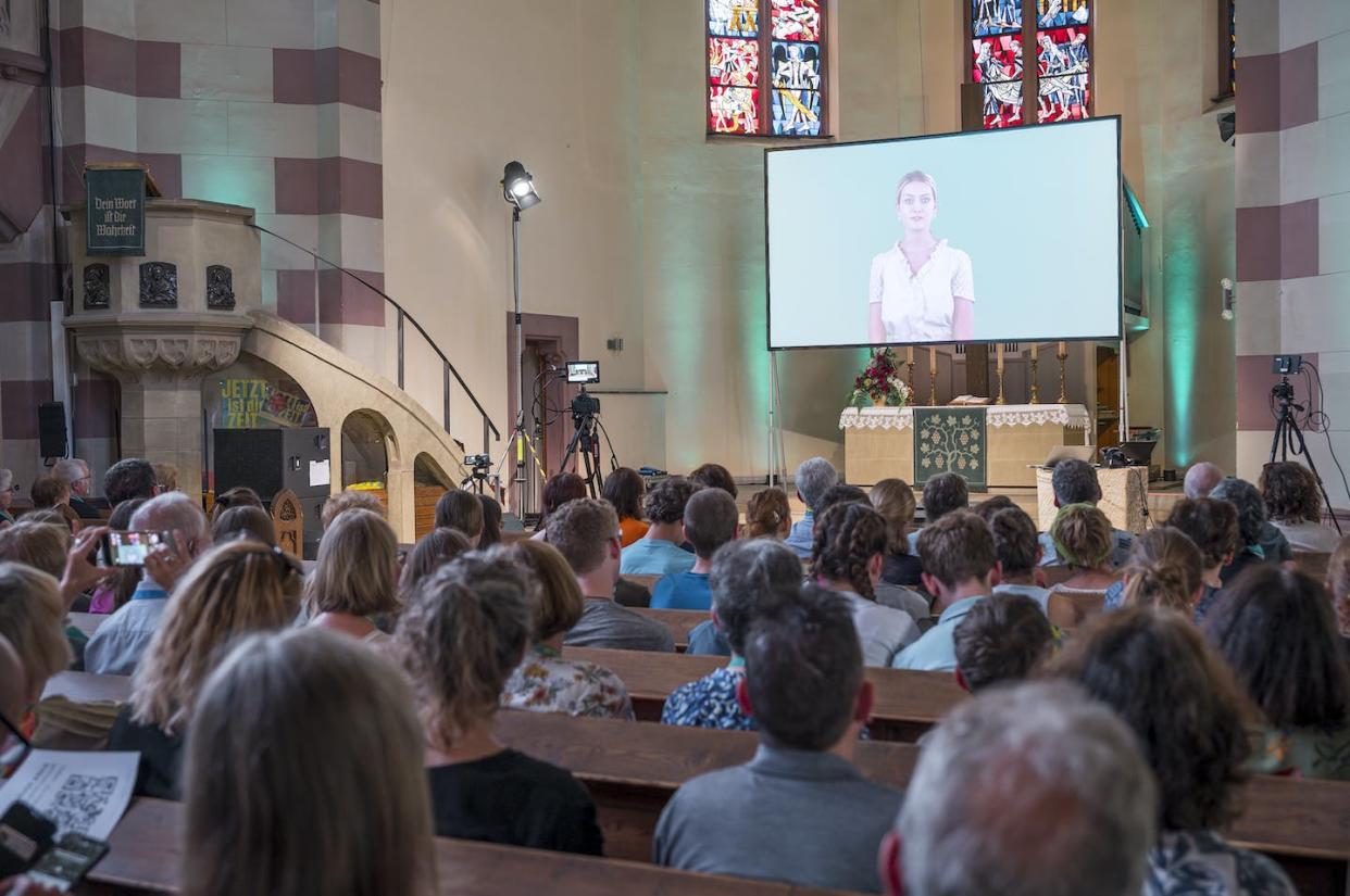 AI-created sermons have proved controversial for some religious leaders. <a href="https://www.gettyimages.co.uk/detail/news-photo/june-2023-bavaria-f%C3%BCrth-visitors-and-attendees-during-the-news-photo/1258555134?adppopup=true" rel="nofollow noopener" target="_blank" data-ylk="slk:Daniel Vogl/picture alliance via Getty Images;elm:context_link;itc:0;sec:content-canvas" class="link ">Daniel Vogl/picture alliance via Getty Images</a>