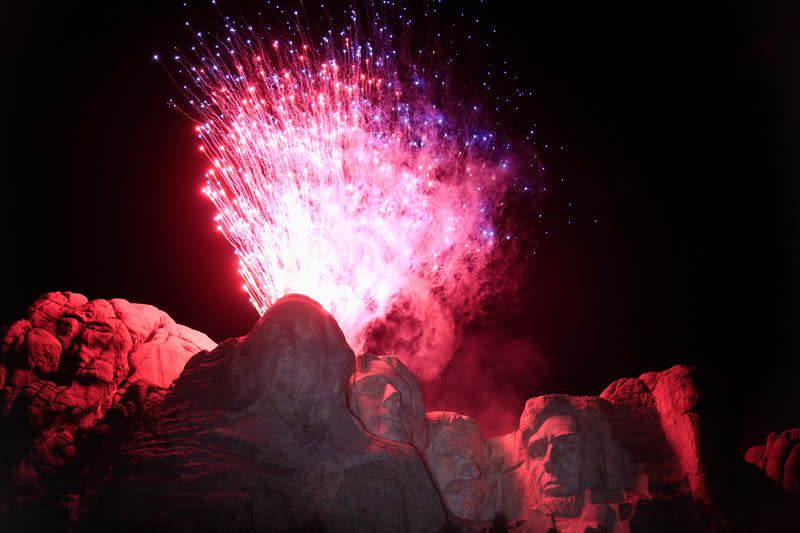 South Dakota's U.S. Independence Day Mount Rushmore fireworks celebrations seen at Mt. Rushmore in Keystone