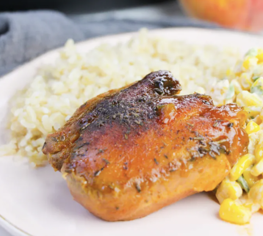 <p>Simple and Seasonal</p><p>The flavor of peach is perfectly paired with the crispy outer skin. </p><p><strong>Get the Recipe: <a href="https://simpleandseasonal.com/slow-cooker-peach-bbq-chicken/" rel="nofollow noopener" target="_blank" data-ylk="slk:Slow Cooker Peach BBQ Chicken;elm:context_link;itc:0;sec:content-canvas" class="link ">Slow Cooker Peach BBQ Chicken</a></strong></p>
