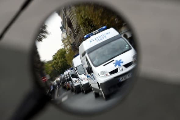 FRANCE-HEALTH-SOCIAL-GOVERNMENT-AMBULANCE-DEMO